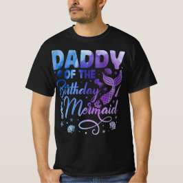 Camiseta Papi De La Acuarela De La Sirena De Cumpleaños