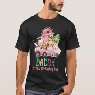 Camiseta Papi de la Chica de cumpleaños Barnyard Farm Anima