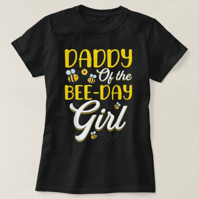 Camiseta Papi De La Familia Chica Del Día De La Abeja Cumpl (Diseño del anverso)