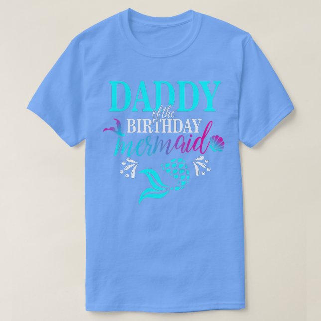 Camiseta Papi De La Familia De La Sirena De Cumpleaños (Diseño del anverso)