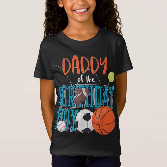 Camiseta Papi De La Familia Del Aniversario De Los Deportes (Anverso)