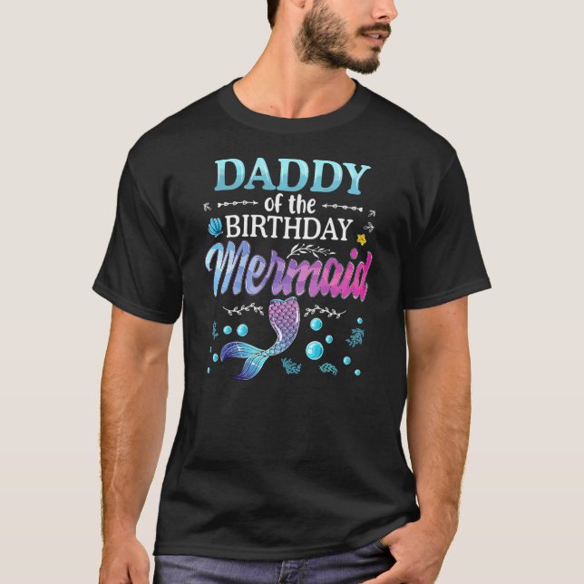 Camiseta Papi De La Familia Fiesta De La Sirena Chica De Cu (Anverso)