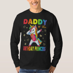 Camiseta Papi de la niña princesa del cumpleaños Unicor Dab