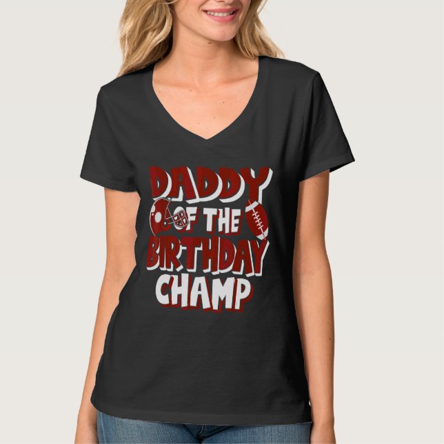 Camiseta Papi De La Parte De Fútbol Americano De La Campeón (Anverso)