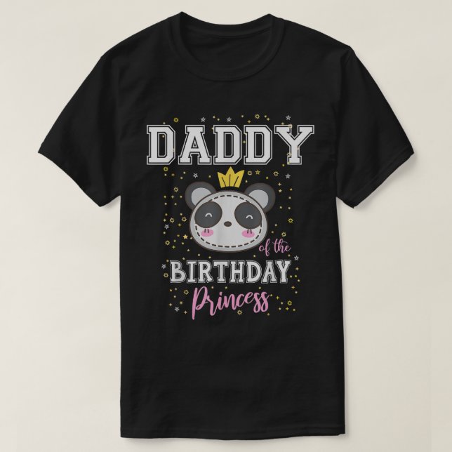 Camiseta Papi de la princesa de cumpleaños Cute Panda Bear  (Diseño del anverso)
