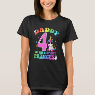 Camiseta Papi De La Princesa De Cumpleaños De 4 Años