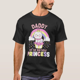 Camiseta Papi de la Princesa de Cumpleaños Gato Bonito en u