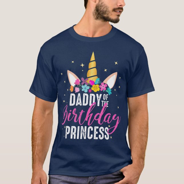Camiseta Papi De La Princesa De Cumpleaños Padre Chica (Anverso)