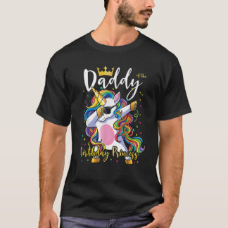 Camiseta Papi de la princesa de cumpleaños Unicorn