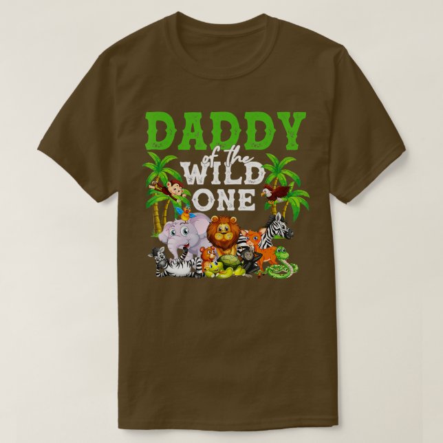 Camiseta Papi De La Selva Salvaje De Safari De Cumpleaños D (Diseño del anverso)
