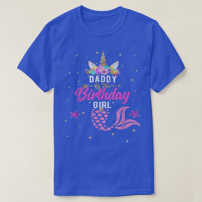 Camiseta Papi de la sirena soltera Chica de cumpleaños Tee  (Diseño del anverso)