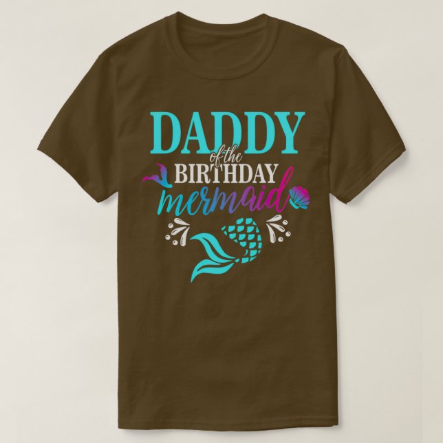 Camiseta Papi De La Sirenita De Cumpleaños (Diseño del anverso)