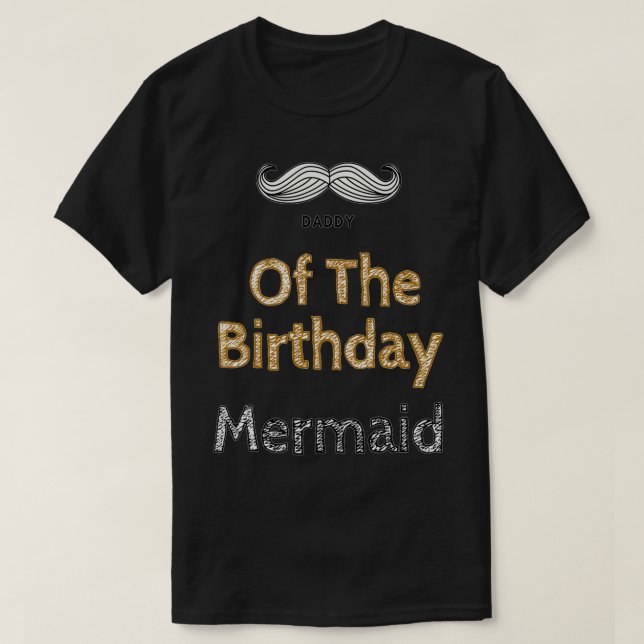 Camiseta Papi De La Sirenita De Cumpleaños 2 (Diseño del anverso)
