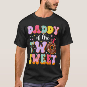 Camiseta Papi de los dos dulces cumpleaños 2 Donut Bday Par