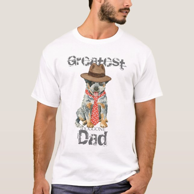 Camiseta Papi de perro de ganado australiano (Anverso)