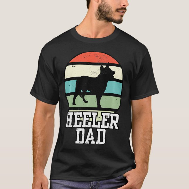 Camiseta Papi de perro de ganado australiano retro papá de  (Anverso)