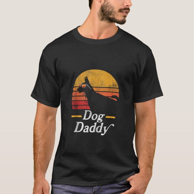 Camiseta Papi de perro Doberman papá gafas de sol padre grá (Anverso)