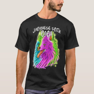 Camiseta Papi de perro espía japonés colorido retrato pop