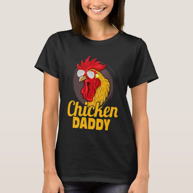 Camiseta Papi de pollo agricultor Rooster Hen Padre (Anverso)