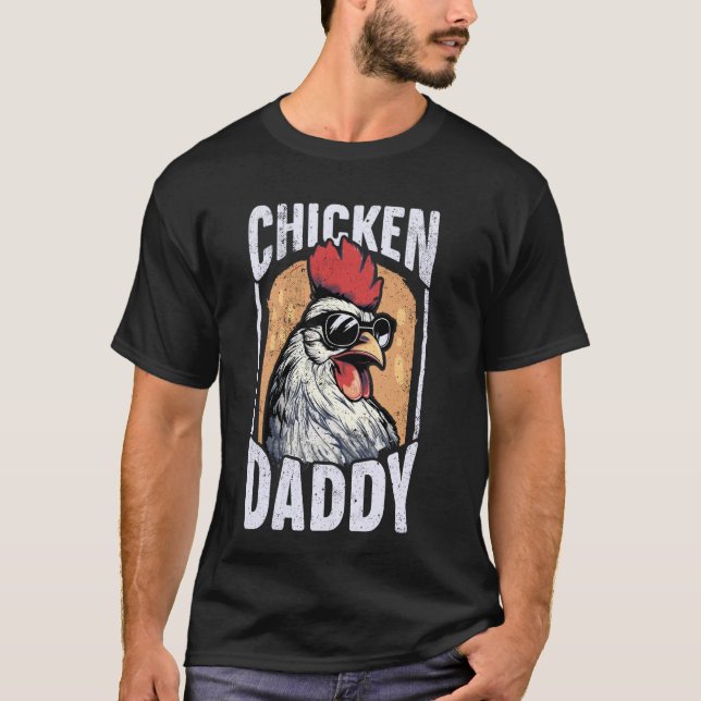 Camiseta Papi de pollo - Granjero de pollo, padre de la mod (Anverso)