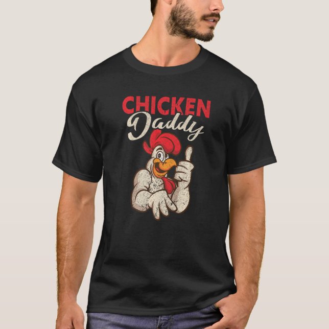 Camiseta Papi de pollo macho granja local papá agricultor p (Anverso)