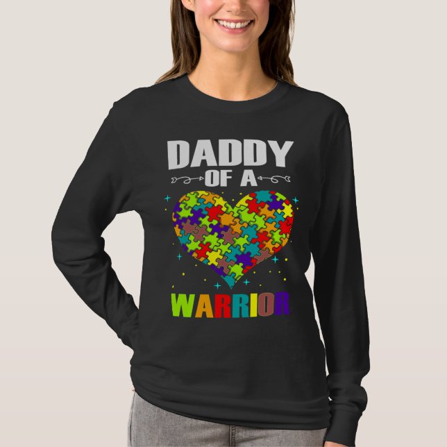 Camiseta Papi De Un Guerrero Aburrido Conciencia Del Autism (Anverso)