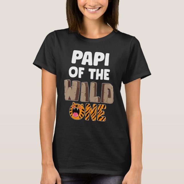 Camiseta Papi de Wild One Zoo Fiesta del primer cumpleaños (Anverso)