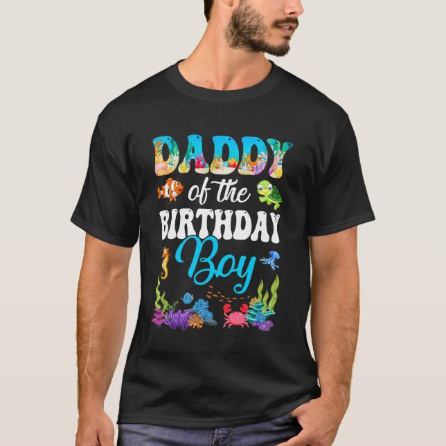 Camiseta Papi Del Acuario Del Océano De Pescado De Niño De  (Anverso)
