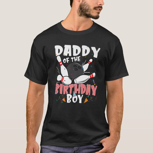Camiseta Papi Del Bote De La Familia Bowler De Cumpleaños (Anverso)