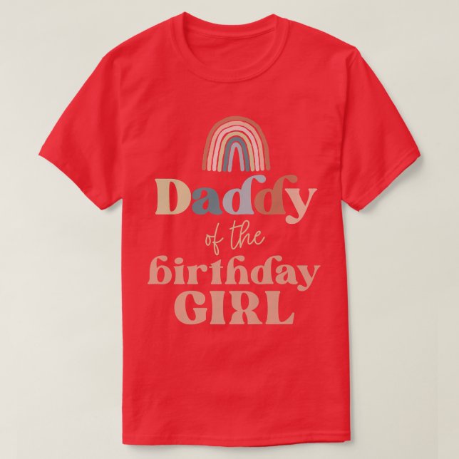 Camiseta Papi del Chica de cumpleaños Boho Fiesta arcoiris (Diseño del anverso)