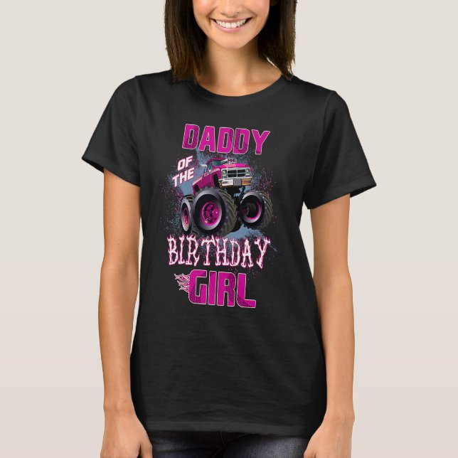 Camiseta Papi del Chica de cumpleaños monstruo camionero pa (Anverso)