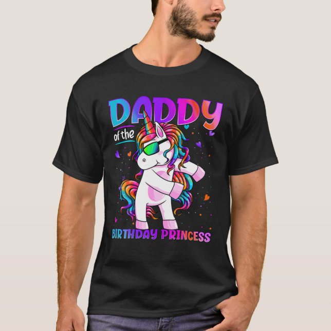 Camiseta Papi Del Chica De La Princesa De Cumpleaños Que Fa (Anverso)