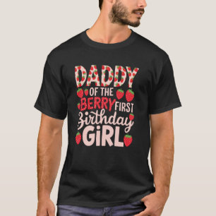 Camiseta Papi del Chica del primer cumpleaños de Berry