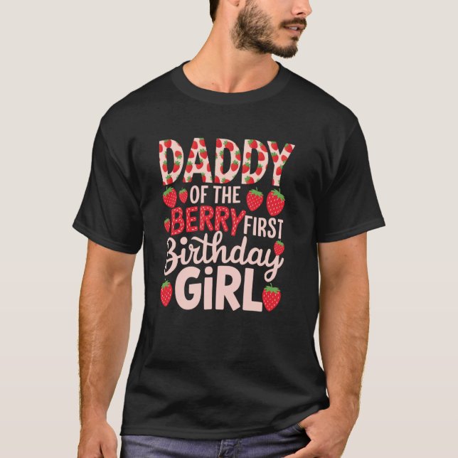 Camiseta Papi del Chica del primer cumpleaños de Berry (Anverso)