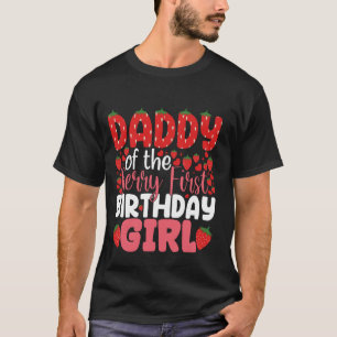 Camiseta Papi del Chica del primer cumpleaños de Berry