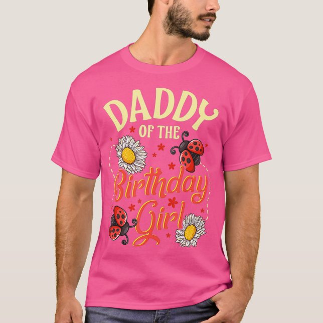 Camiseta Papi del cumpleaños Chica Ladybug Beetle Bday (Anverso)