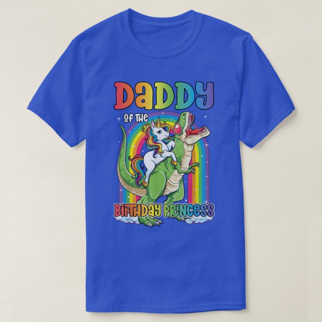 Camiseta Papi del cumpleaños de la princesa Bday T Rex Dad (Diseño del anverso)