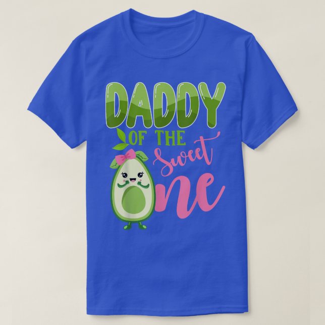 Camiseta Papi del dulce un primer cumpleaños aguacate Chica (Diseño del anverso)