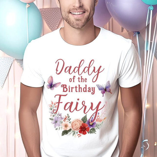 Camiseta Papi del Fiesta de los padres de los recién nacido (Daddy of The Birthday Fairy Guest of Honor Party T-Shirt)