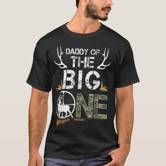 Camiseta Papi Del Gran Niño De Un Cumpleaños Deer Hunter Ca (Anverso)