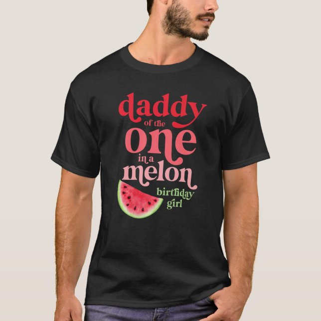 Camiseta Papi Del Hombre En Un Chica De Cumpleaños De Melón (Anverso)
