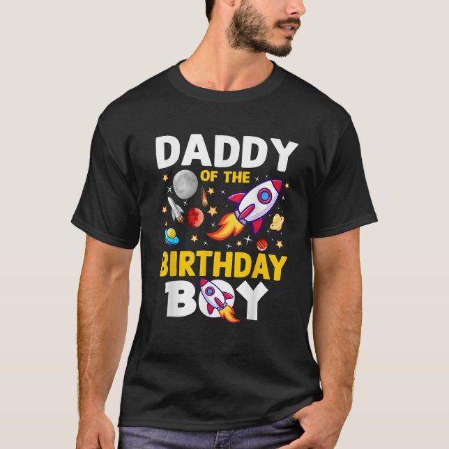 Camiseta Papi Del Nacimiento Espacio De Bday Fiesta Celebra (Anverso)