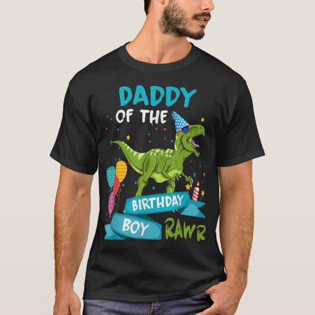 Camiseta Papi del niño cumpleaños RAWR T-Rex (Anverso)