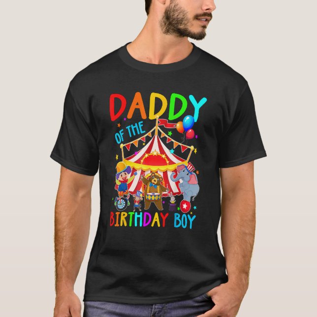Camiseta Papi Del Niño De Cumpleaños Circus Papi Tema Cuida (Anverso)