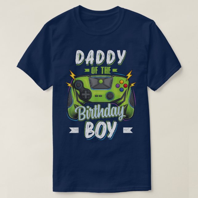 Camiseta Papi del niño de cumpleaños comparando video famil (Diseño del anverso)