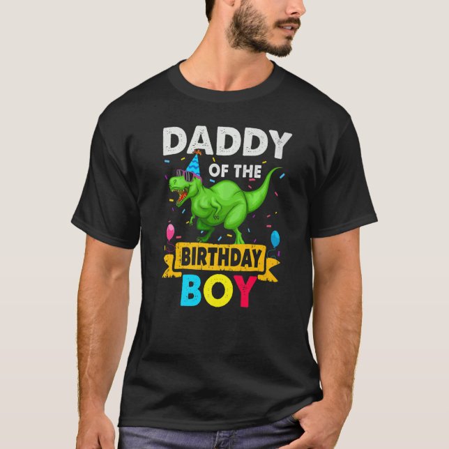 Camiseta Papi Del Niño De Cumpleaños Dinosaur Saurus Family (Anverso)