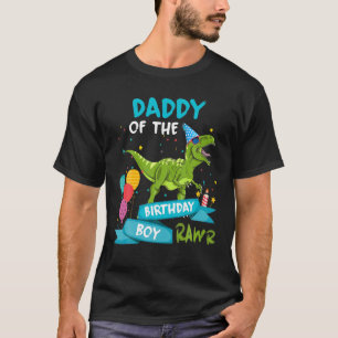 Camiseta Papi Del Niño De Cumpleaños RAWR Rex Dinosaur B