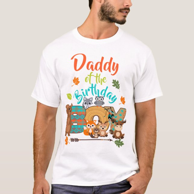 Camiseta Papi del niño de cumpleaños Woodland Arrow | (Anverso)