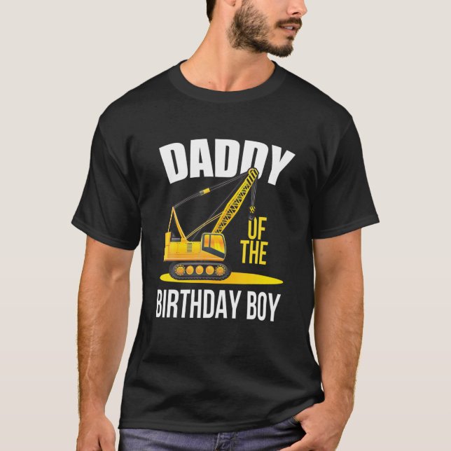 Camiseta Papi del niño del tema de la construcción del cump (Anverso)