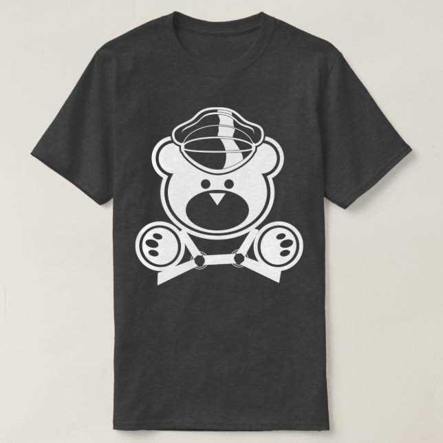 Camiseta Papi del oso de cuero 2 blanco (Diseño del anverso)